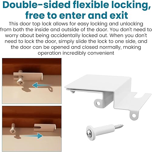 Miniatura 7 de Child Safety Door Top Lock for Interior and exterior doors, Top Door Lock prevents children and pets from opening the door, Adjustable Child Locks