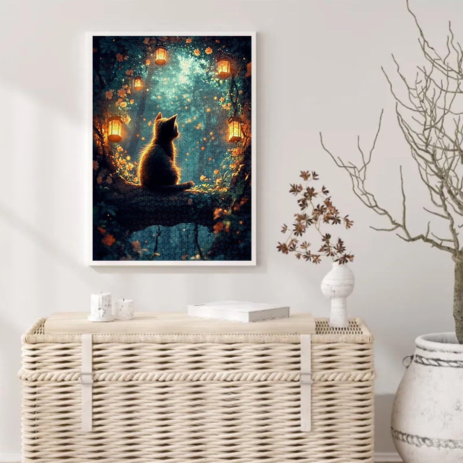 Puzzle dla kota 1314 sztuk duże rozmiary dla dorosłych, wzór sceny puzzle z kompaktowym pudełkiem i plakatem w zestawie do dekoracji ścian domu, prezent dla kobiet mężczyzn prezenty, drewno układanki