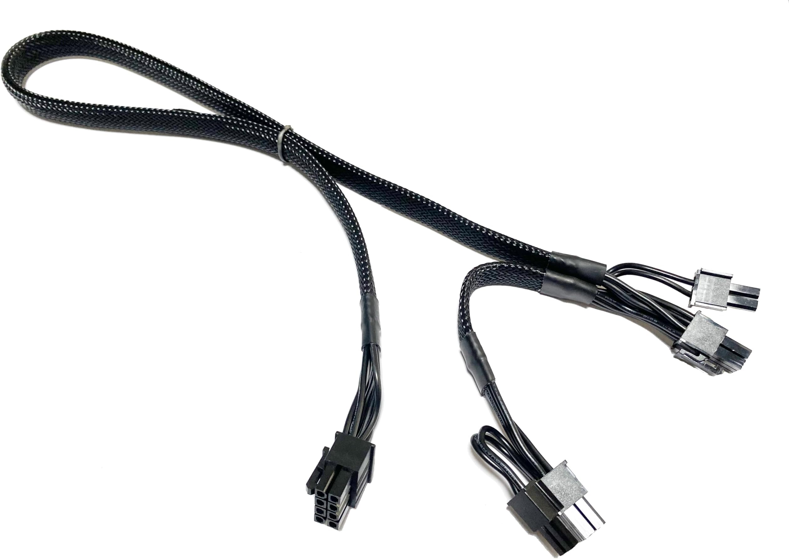 PCIe Power Cable for Corsair Modular PSUs, 24+6 Inch ATX 8Pin to Dual 6+2Pin, 18AWG Tinned Copper GPU Splitter Adapter for RM AX HX SF Series, Black
