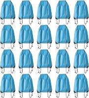 20 Pack Sky Blue Drawstring Backpacks - Bulk Cinch Bags for Gym, Sports, Travel, Yoga & DIY Gifts