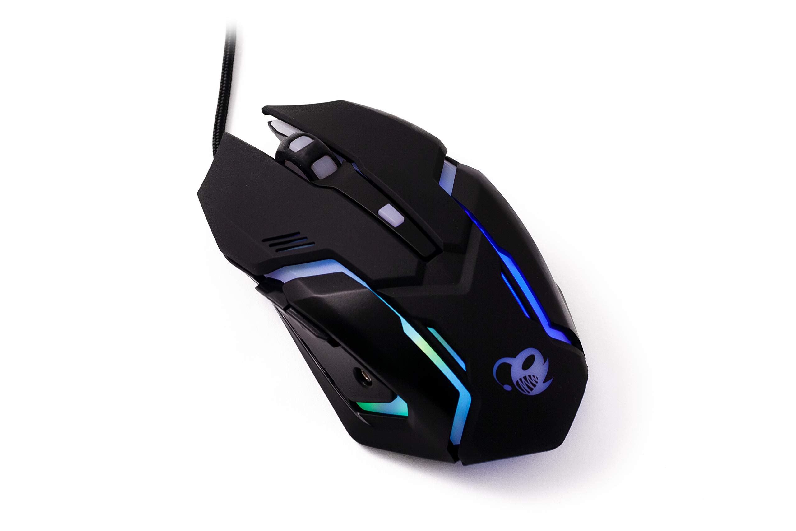 Deep Gaming X-Wing Setup Gaming 4 en 1: Teclado Membrana QWERTY con Ñ retroiluminado, ratón óptico LED 2400 dpi, Auriculares Gamer con micrófono, Alfombrilla Antideslizante. PC/Xbox One/PS4, Negro