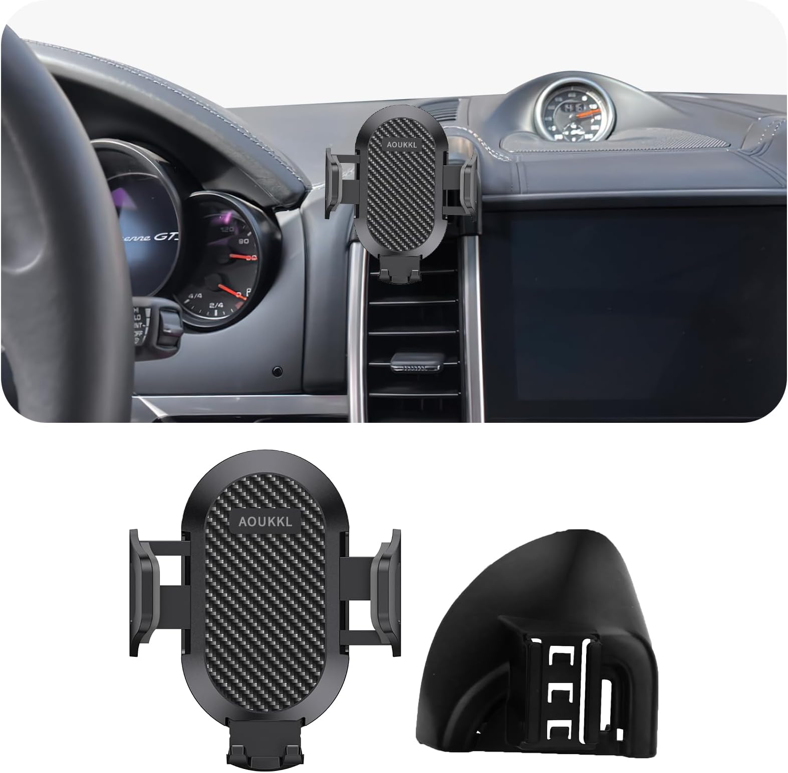 Car Phone Holder Fits for Porsche Cayenne 2016-2017 Accessories,Thick Cases Friendly,Cell Phone Mount for 4-7 in Phones,360 Degree Rotation,Easy to Install