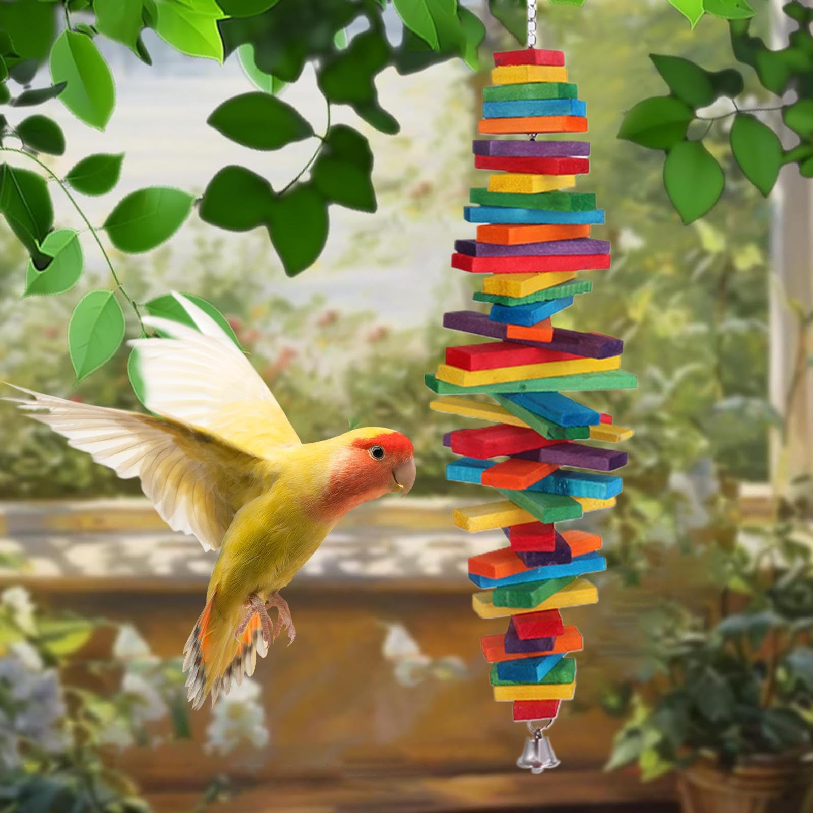 Juguetes para Aves y Accesorios Accesorios para Aves con Campana | Juguetes de Forrajeo para Pájaros con Campana Para Agapornis Cacatúa Ninfa Guacamayo Mirlo Y Otras Aves De Familia