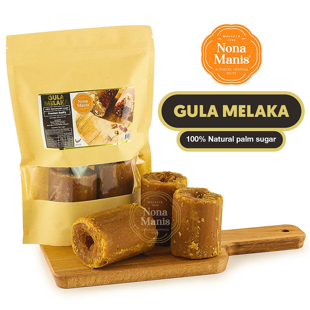 NONA MANIS® Malaysia Original Gula Malacca (Gula Melaka) Nisan Nise Kerek Sucre de palme pur de qualité supérieure Jus de sucre de sève de noix de coco (500 grammes)