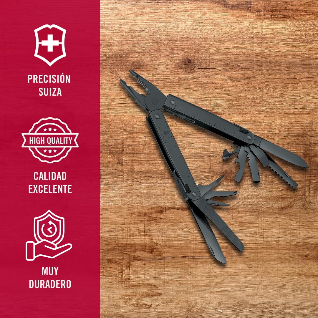 Victorinox Swiss Tool BS Multiherramienta de Bolsillo, 27 Funciones, Negro