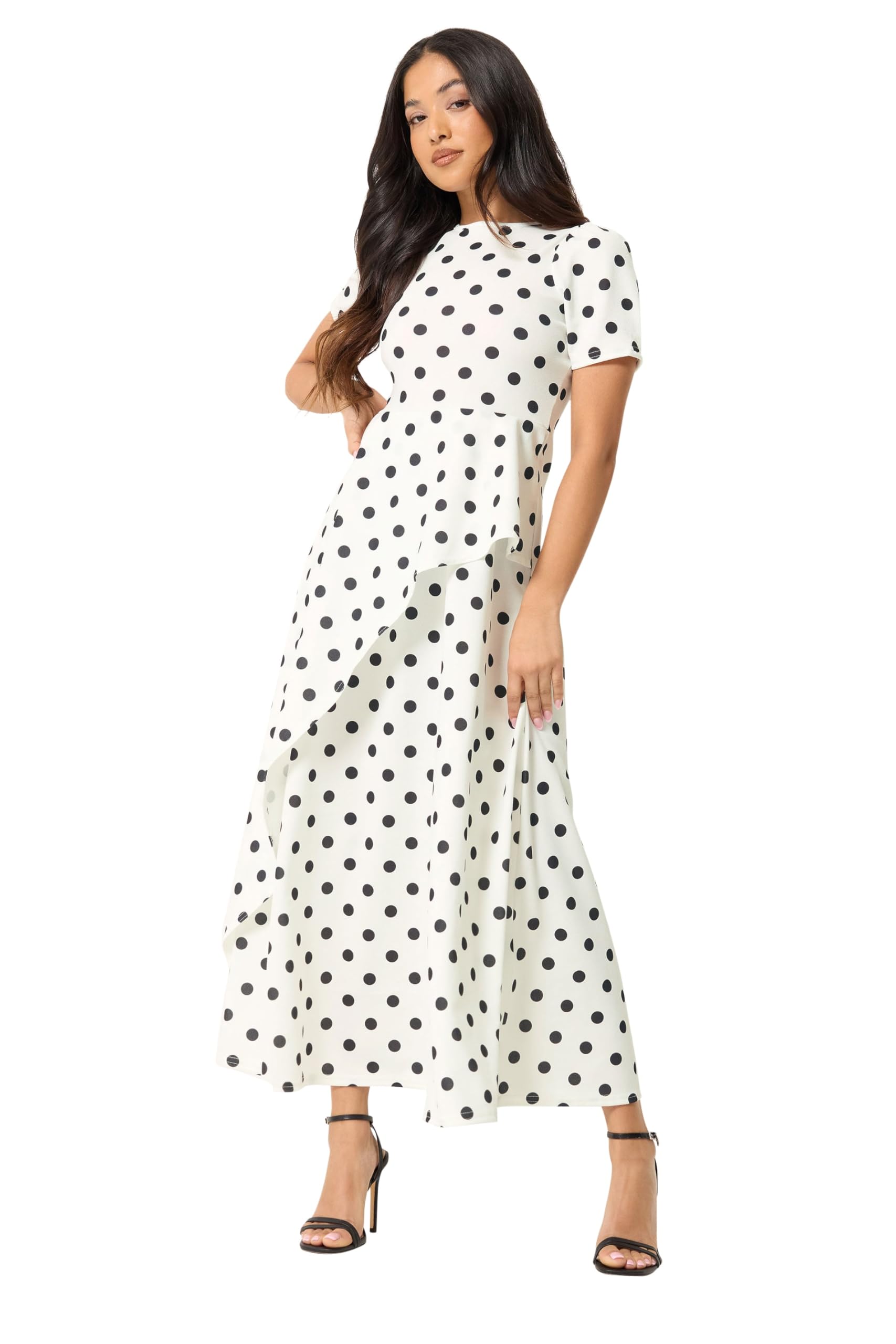 Pixiegirl Women's White Petite Spot Maxi Dress In | : Size 10
