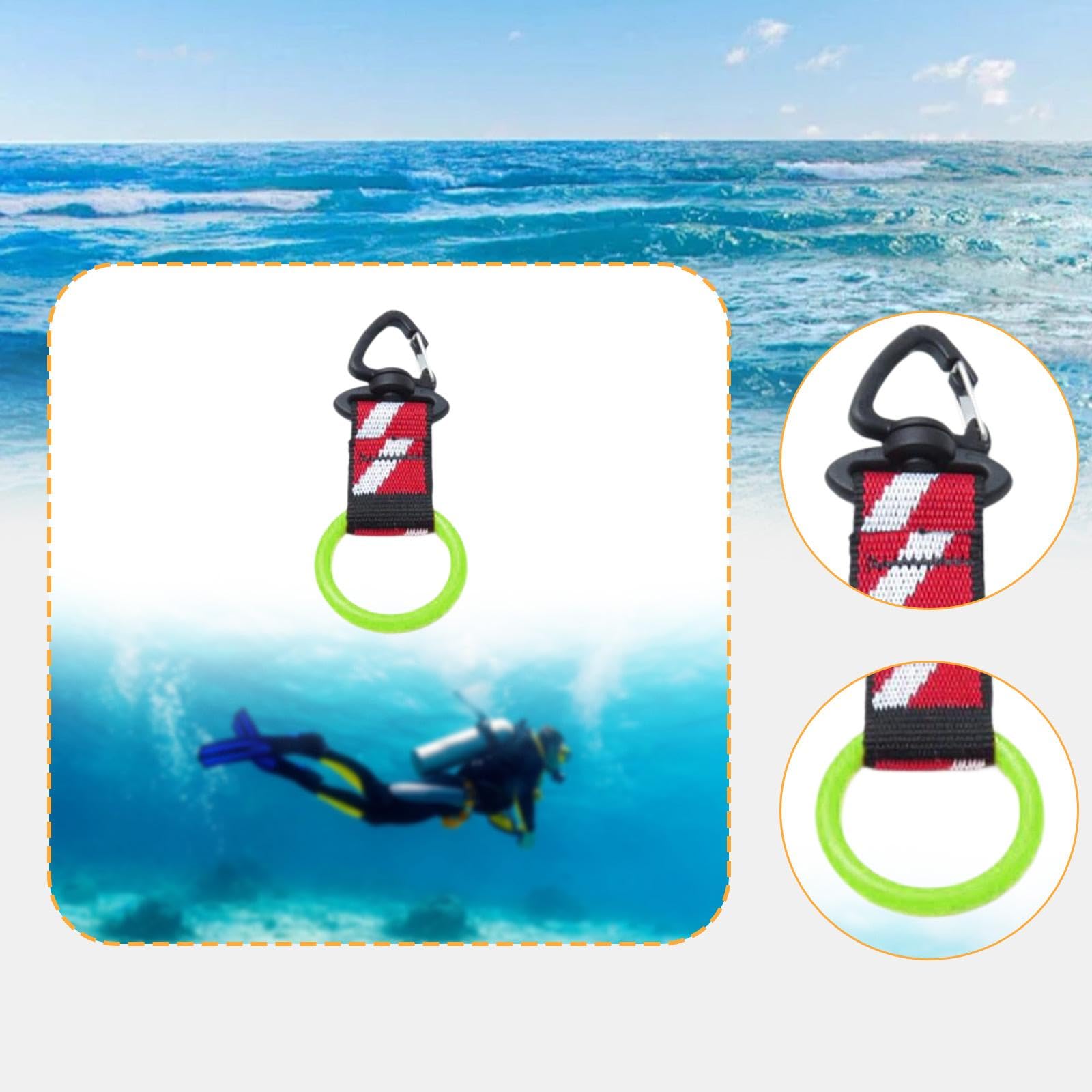 QSTDGVPW Scuba Mouthpiece Holder, Protection Retainer, Mouthpiece Keeper for 2ND Stage, Flag Green Circle