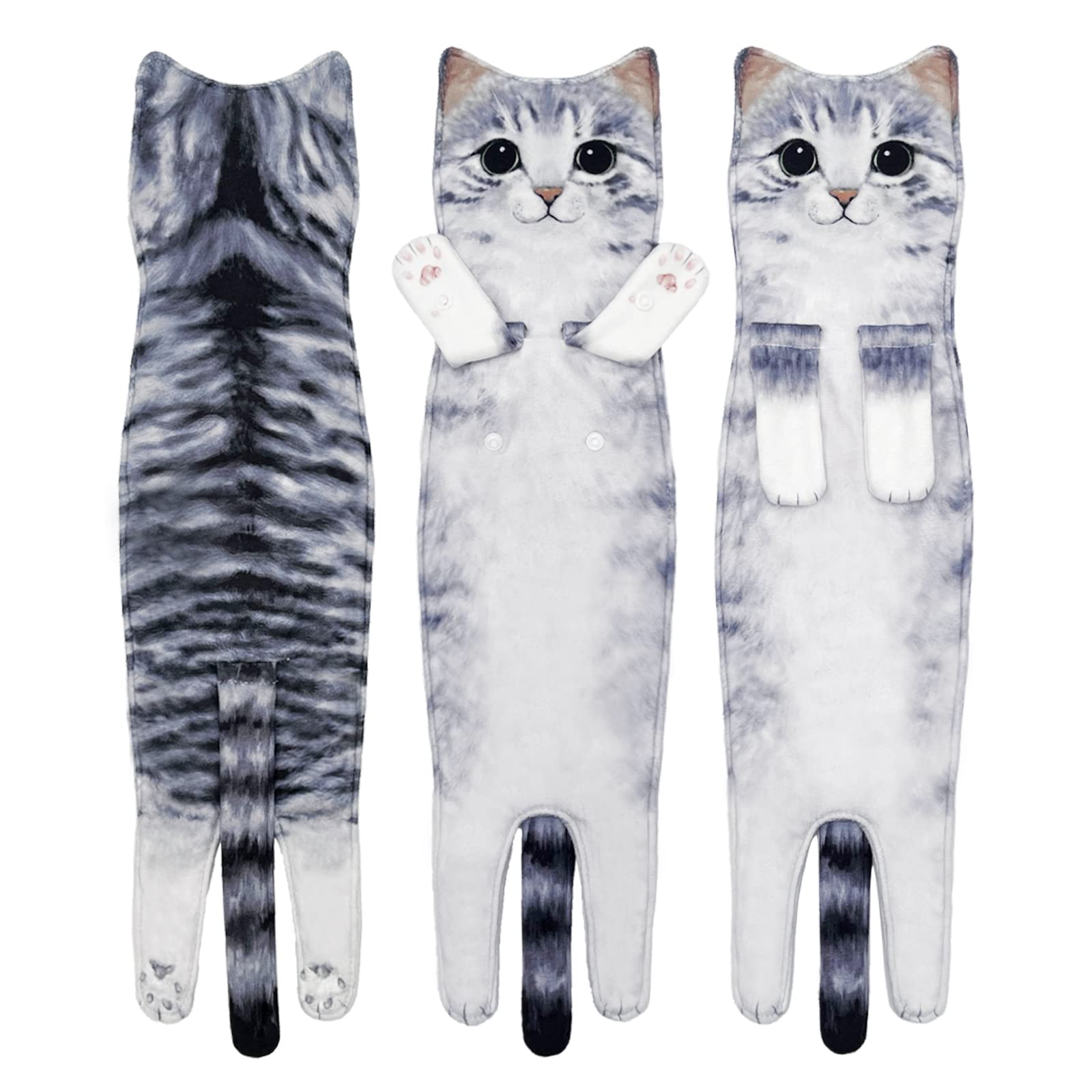 Asciugamano Decorativo Per Bagno E Cucina A Forma Di Gatto Arancione, Simpatico E Assorbente
