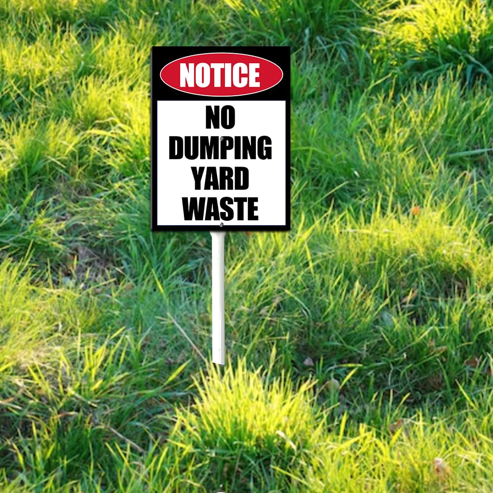 "No Dumping" Schild Mit Pfahl – Aluminium, 20,3 X 30,5 Cm | Für Garten, Hof & Nachbarschaft | Wetterfest & Leicht Montierbar