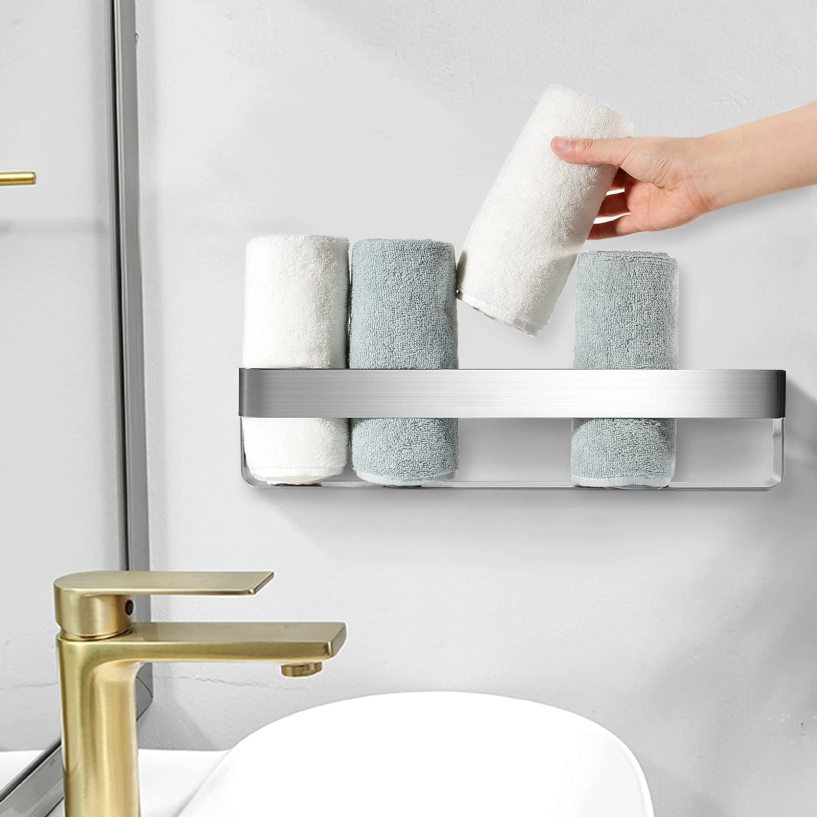 Barre porte-serviettes mural 40 cm en acier inoxydable SUS304, fixation Barre porte-serviettes mural 40 cm en acier inoxydable SUS304, fixation