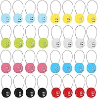 Vista 14 de Moxweyeni Paquete de 8 candados de combinación de 3 dígitos pequeños combinados para equipaje, candado de cable para exteriores, impermeable