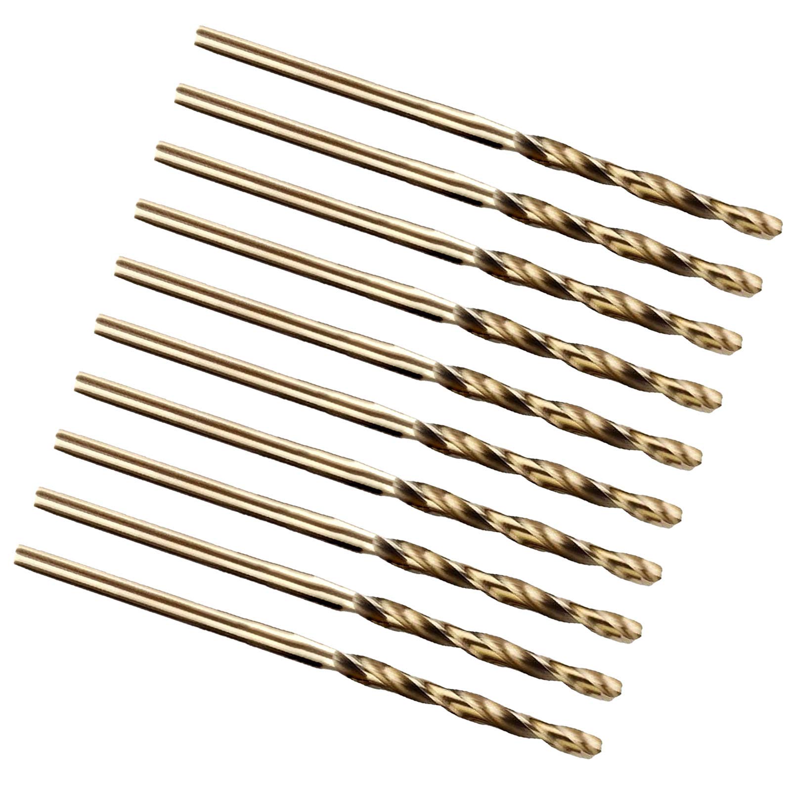 NGe Metric 1.4mm Diameter Twist Drill Bits M35 HSS Straight Shank Cobalt Drill Bit Set HSS Champagne (10 Pcs)
