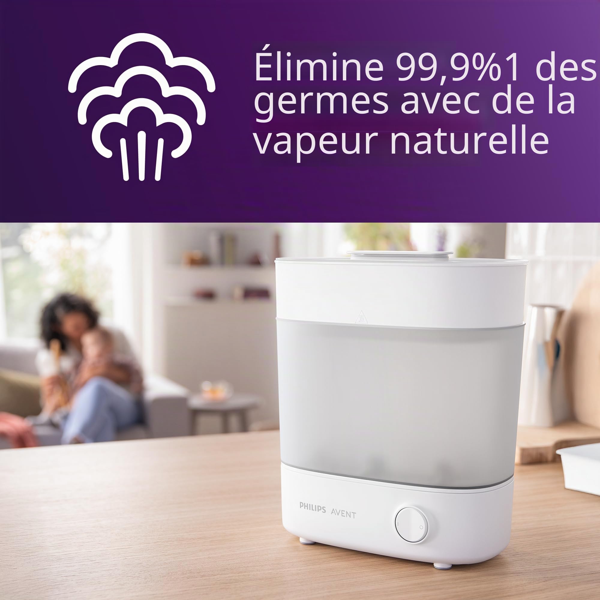 Philips Avent Advanced Bottle Steriliser, Kills 99.9% of Germs*, 10 min Sterilising Cycle - SCF291/01
