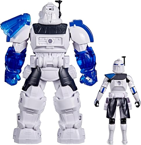 Miniatura 8 de STAR WARS Epic World of Action - Traje de capitán clon Rex Mech Force, traje Mech de 6.5 pulgadas y figura de acción de 4 pulgadas, juguetes para