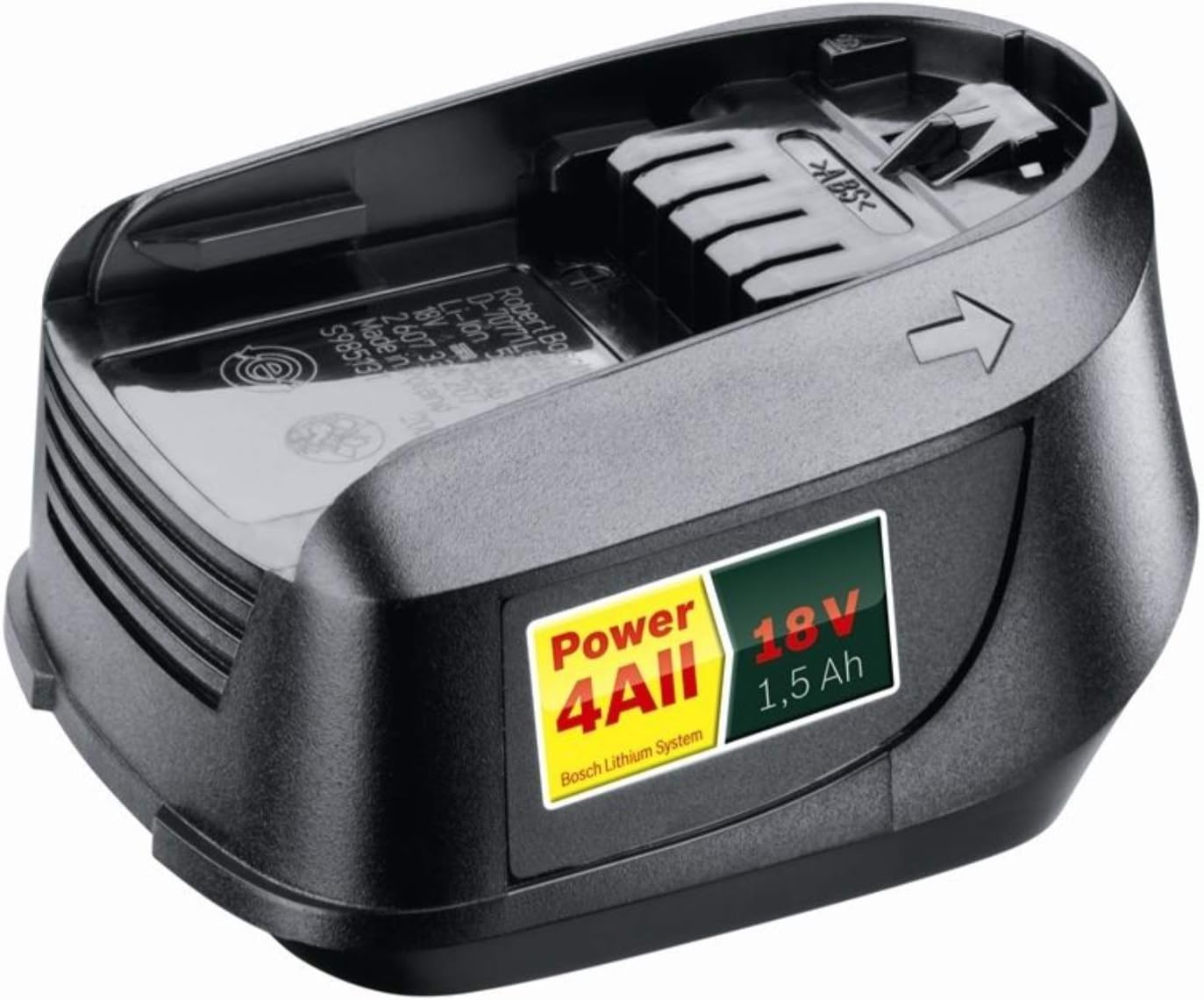 Bosch 18V, 1.5Ah Li-ion Battery (Pt No 2607336207) (for Bosch Batteries used on AHS 48 Li, AHS 52 Li, ART 26 Li Garden Tools & Bosch 18V-Li Green Power Tools)