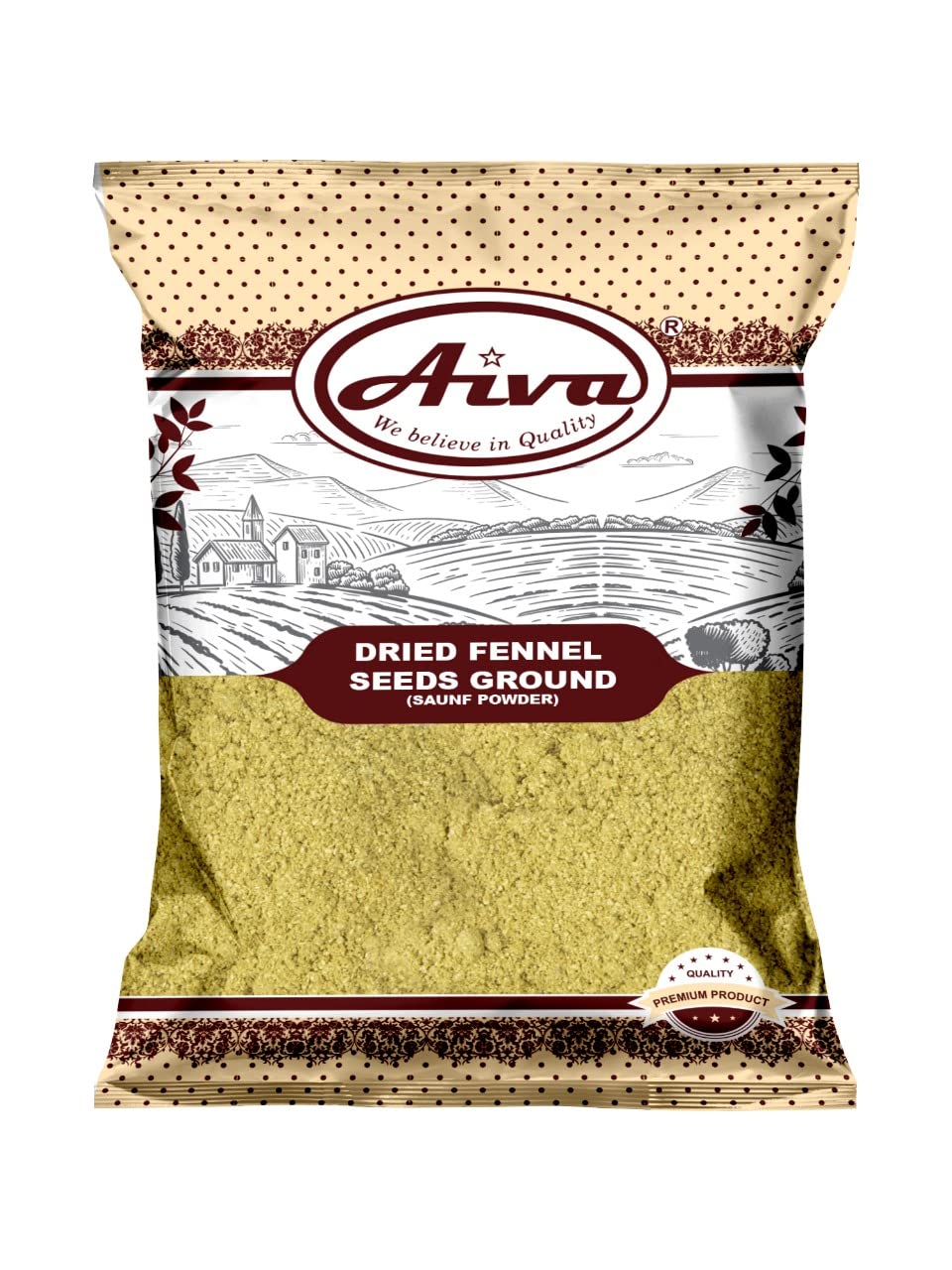 Aiva Fennel Ground Powder (Saunf Powder) 7 Ounce Bulk | All-Natural Spice | Vegan, Indian Origin