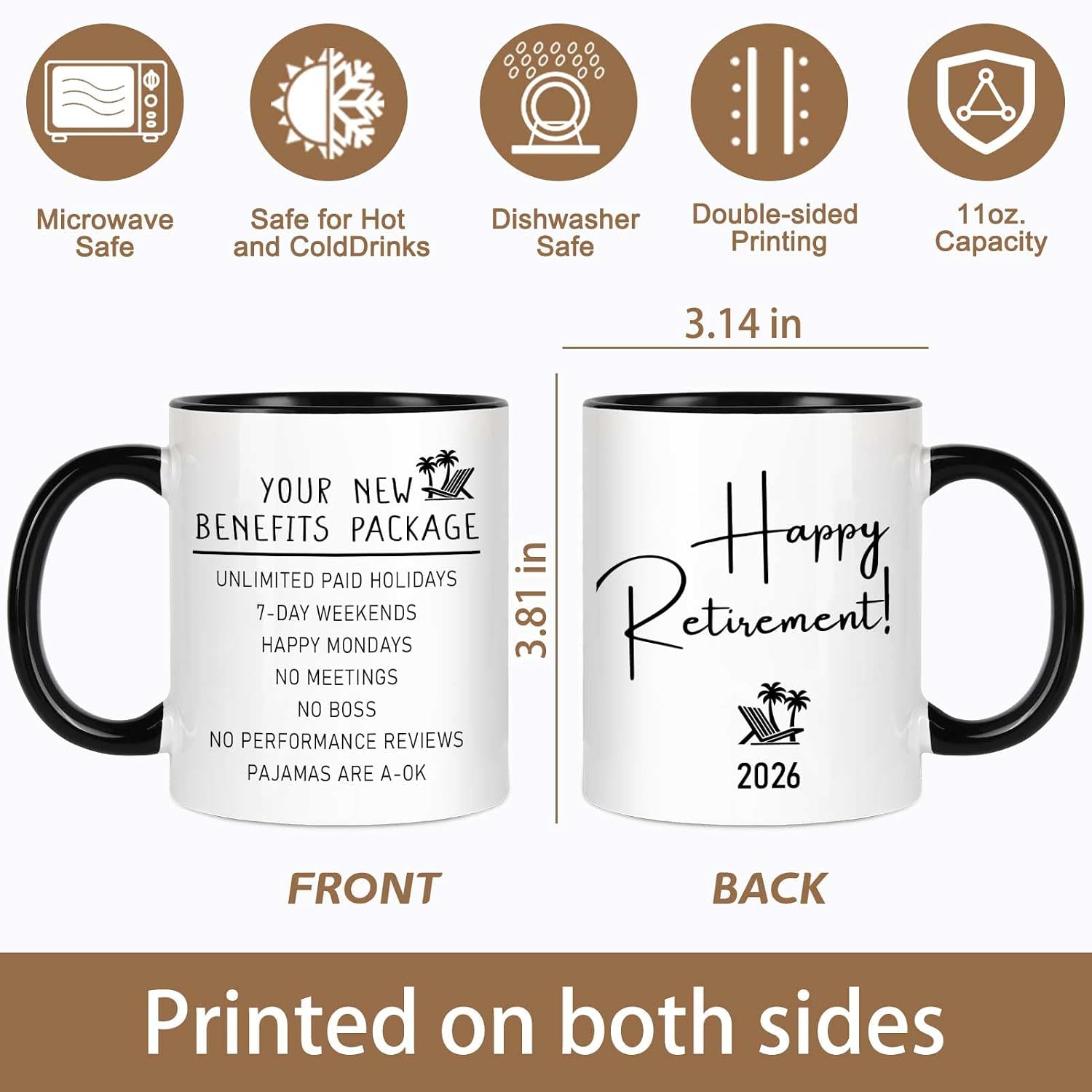 Breezy Valley 2026 Retirement Gifts for Women and Men, Funny Retirement Mug