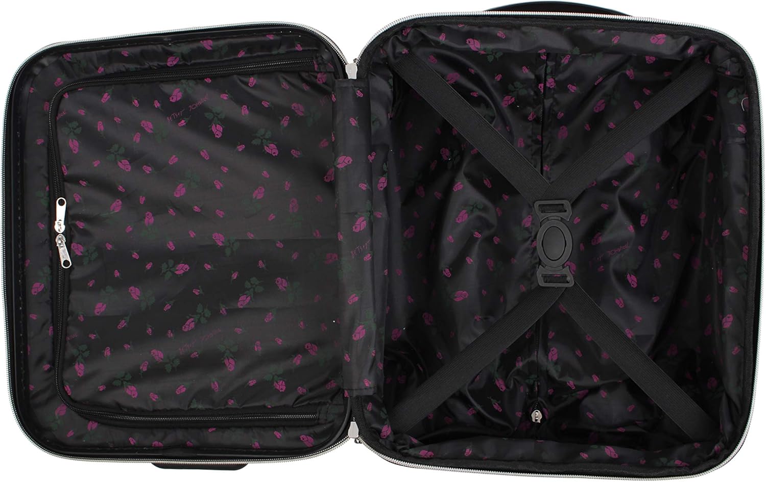 Betsey Johnson Designer Underseat Luggage Collection - 15 Inch Hardside Carry On Suitcase for Women- Lightweight Under Seat Bag with 2-Rolling Wheels