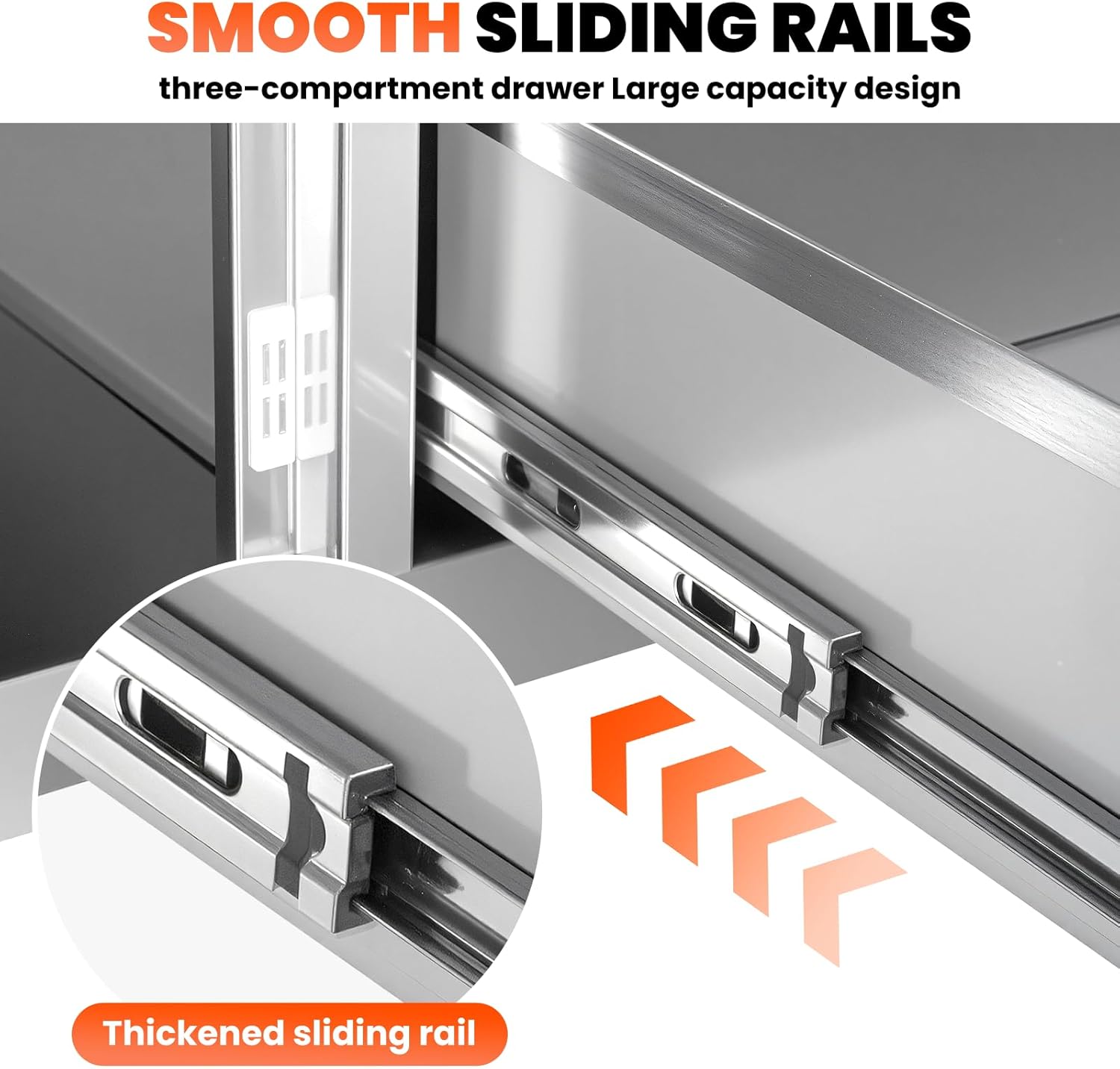 Outdoor Kitchen Drawers, Stainless Steel Triple Drawers with Embedded Handle, 28"×19.7"×22" Flush Mount Access BBQ Drawer for Grilling Station and BBQ Grill Station