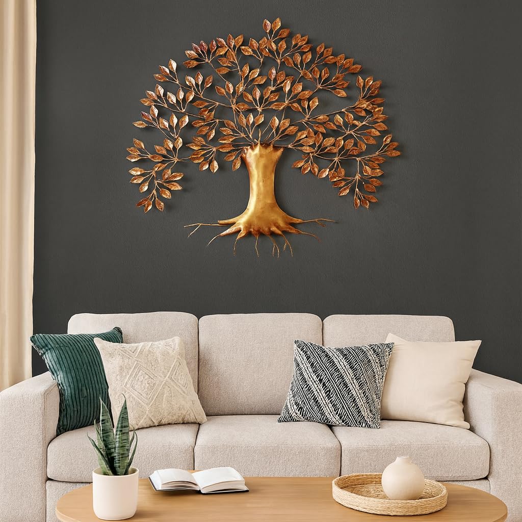 Bharat Art Metal Iron Root Tree Wall Art | Handcrafted Metal Wall