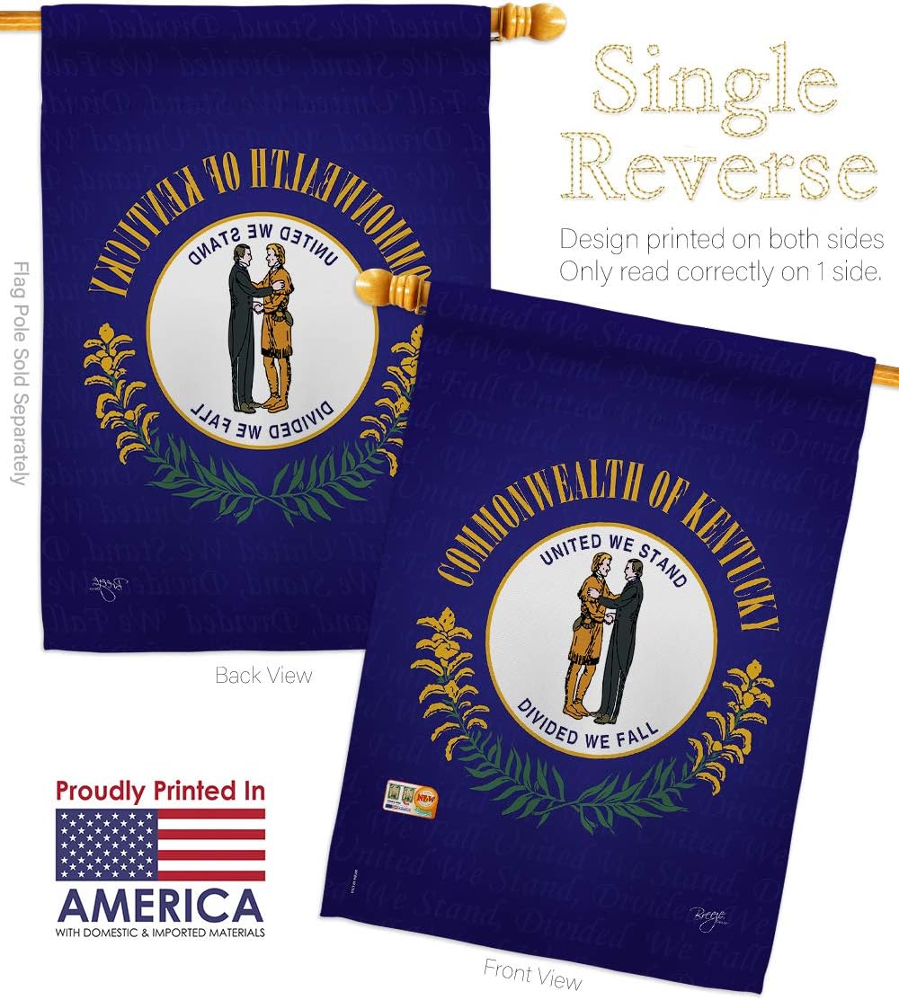 Kentucky Garden House Flags Set Americana States USA American Territories Republic Country Particular Area Small Decorative Gift Yard Banner Made In 28 X 40