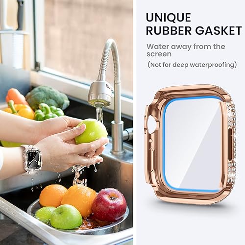 Vista 49 de Tensea Funda protectora de pantalla impermeable para Apple Watch 2 en 1 de 1.575 pulgadas SE 3ª/SE 2ª generación, accesorios SE/Series 6/5/4