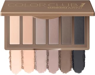 SUSIKEKI 6 Color Mini Eyeshadow Palette Neutral Nude Taupe Brown Matte Highly Pigmented Waterproof Travel Size with Mirror