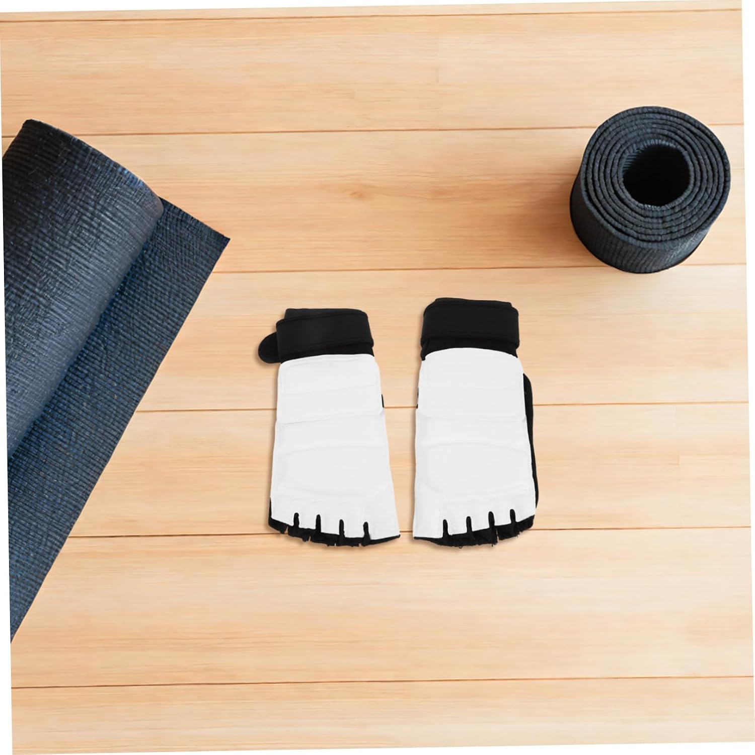 BESPORTBLE Taekwondo Double-Layer Reinforcement and Ventilated Design Foot Protector 1 Pair White Pu Sparring Gear Lightweight and Comfortable for Kickboxing Sessions and MMA Sparring Drills