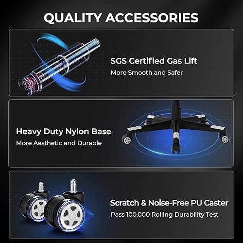 Miniatura 6 de GTPLAYER Silla Gaming con Reposapiés, Silla de Juego Grande y Alta 350 libras Silla de Computadora Estilo Racing, Silla Ergonómica Ejecutiva de