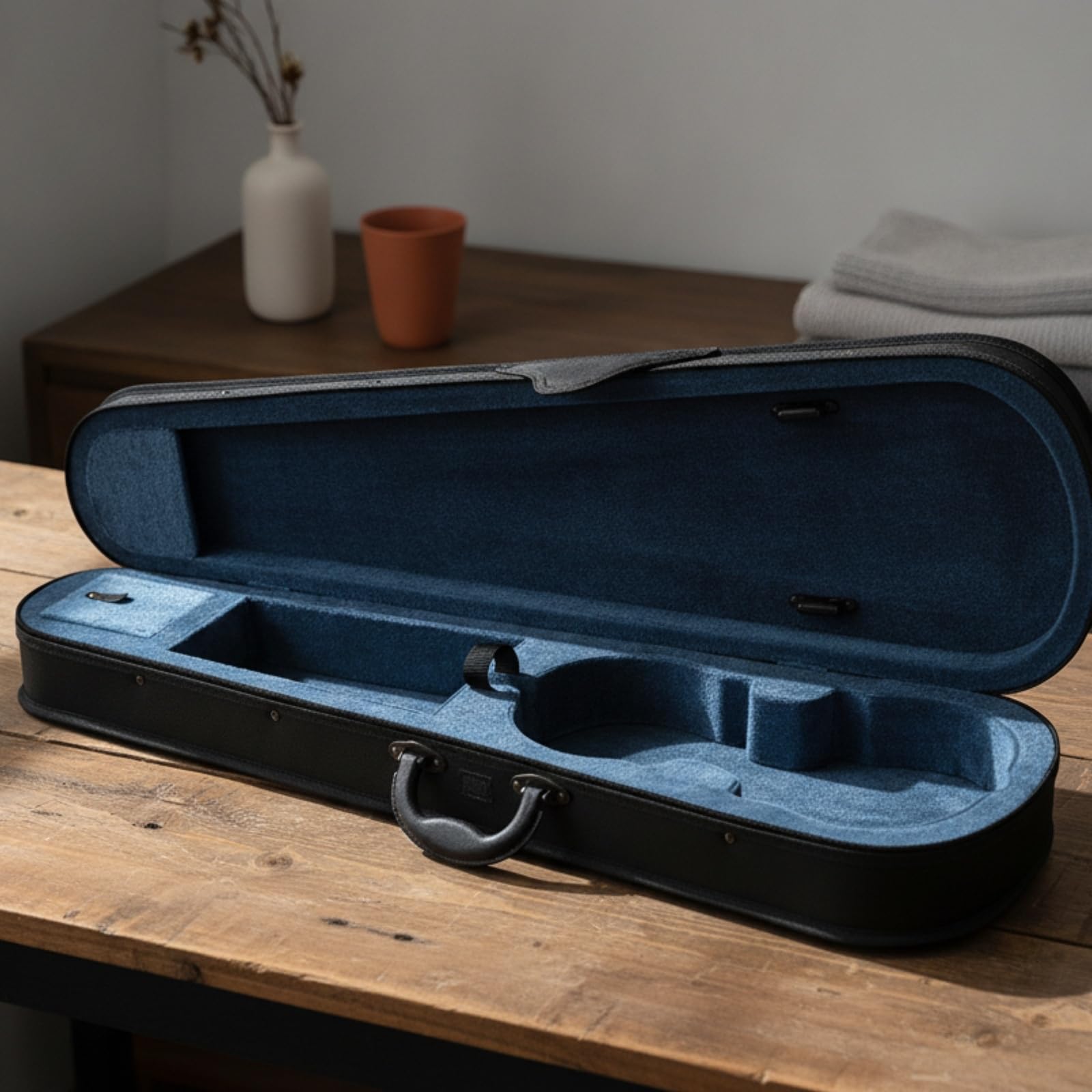 Estuche Triangular Violín Rígido Estuche Violín con Correas Ligero para Ensayos, 1/2