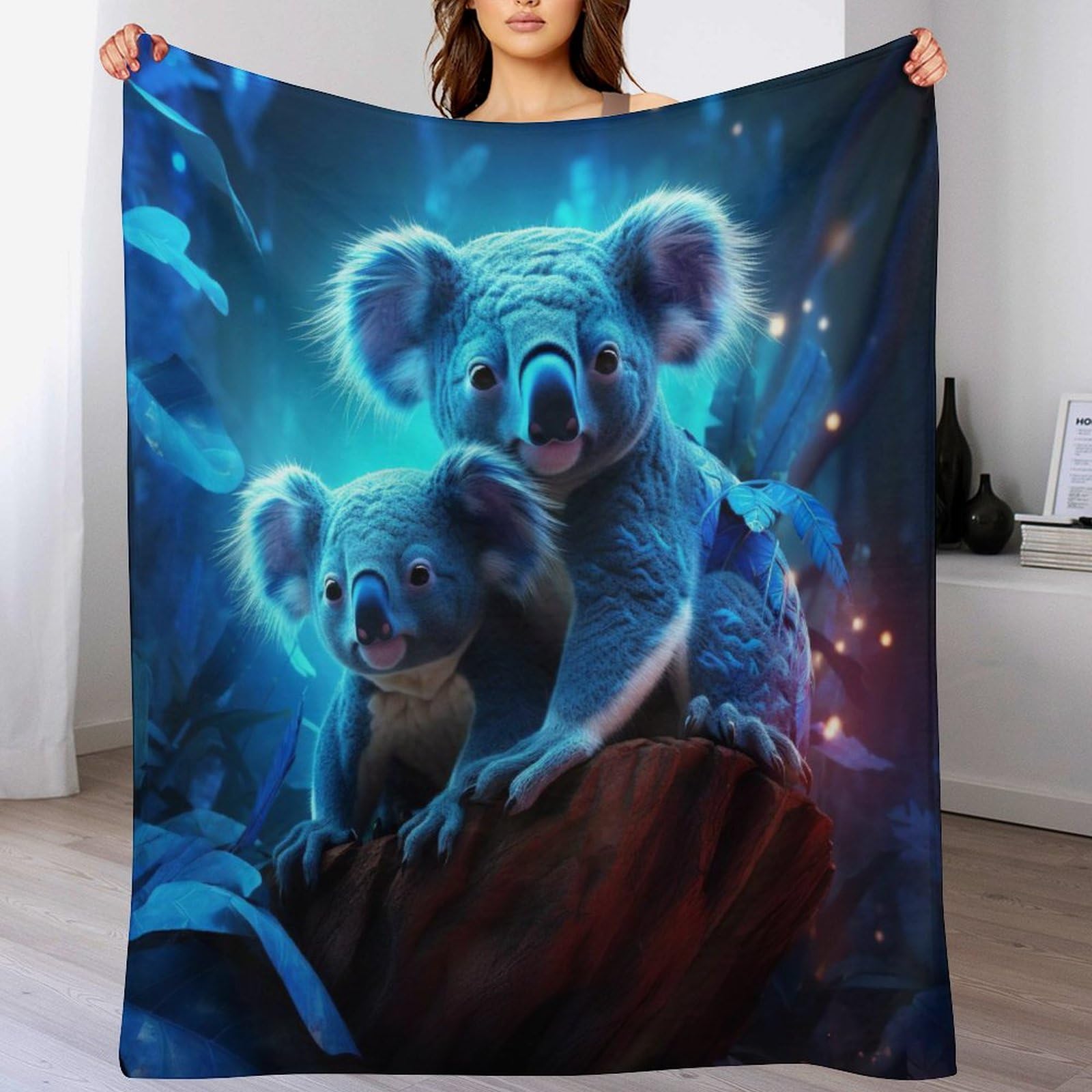 Couverture polaire koala contre le froid hivernal sur votre lit et canapé