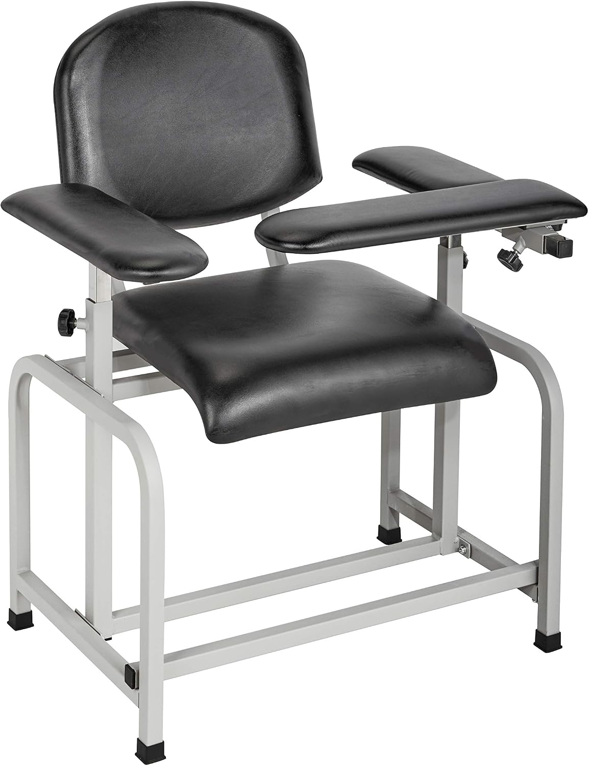VivaComfort Black 400 lbs Weight Capacity Phlebotomy Chair with Adjustable Armrest, Blood Draw Chair, Comfortable Lab Medical Chair