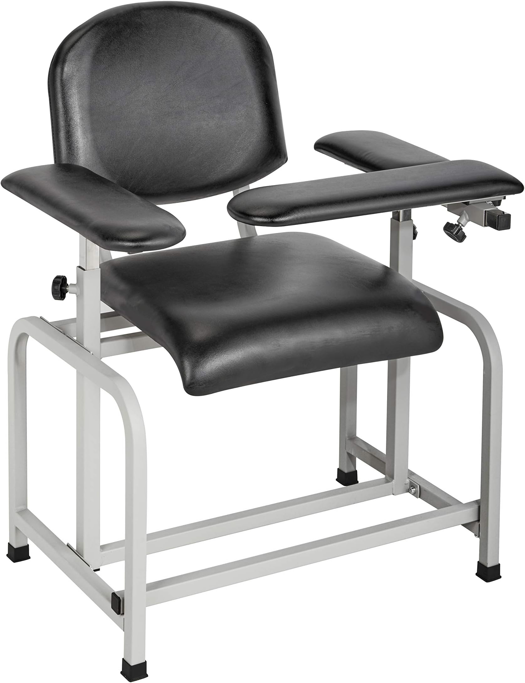 VivaComfort Black Phlebotomy Chair with Adjustable Armrest, Blood Draw Chair, Large Weight Capacity Comfortable Lab Medical Chair