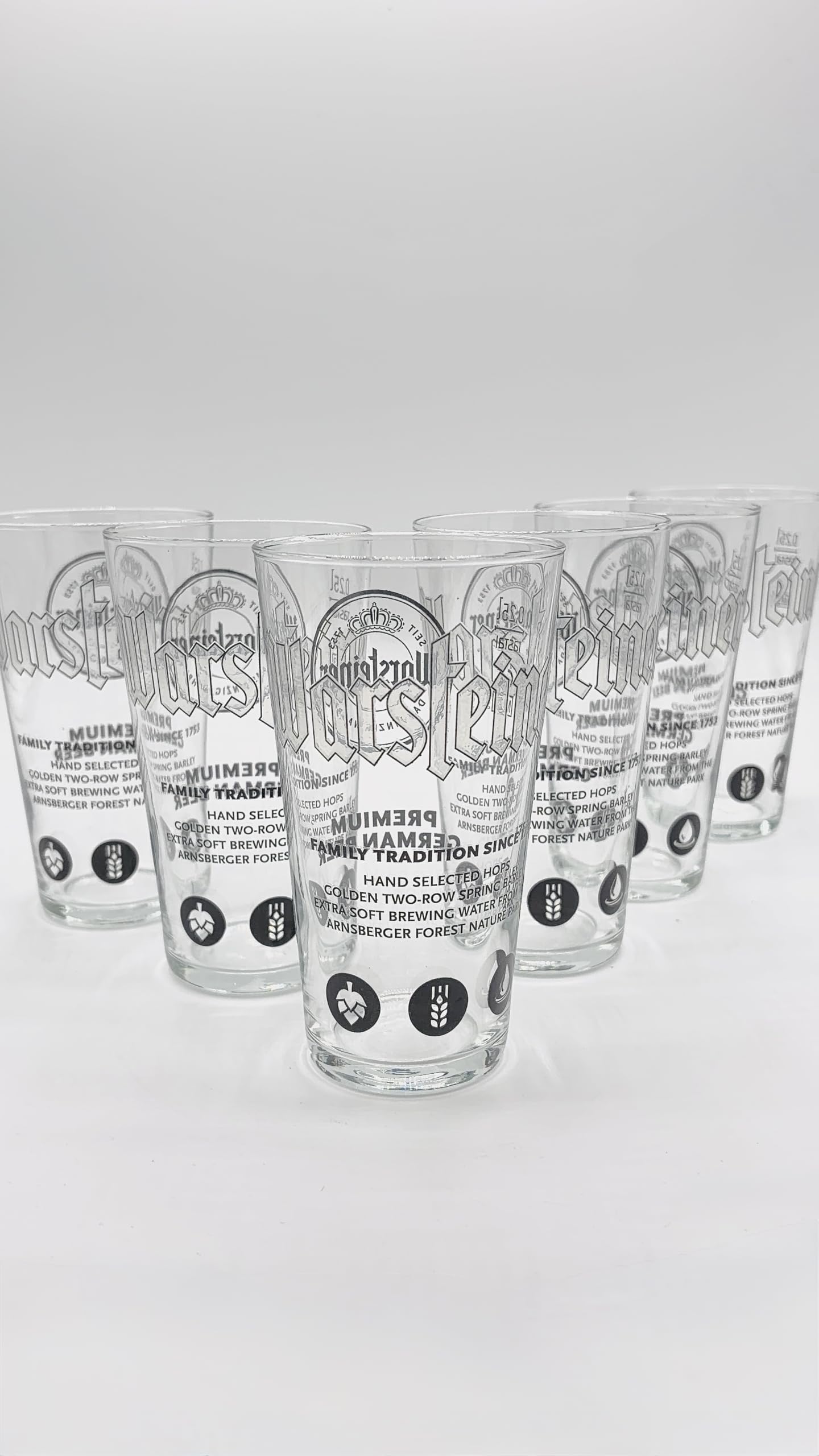 LOT 6 VERRES BIERE ALLEMAGNE 25 CL NEUF, MODELE WARSTEINEMPIL