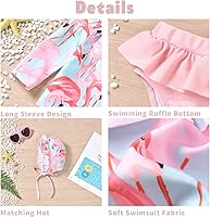 Vista 4 de Aalizzwell Bañador de manga larga para bebé niña