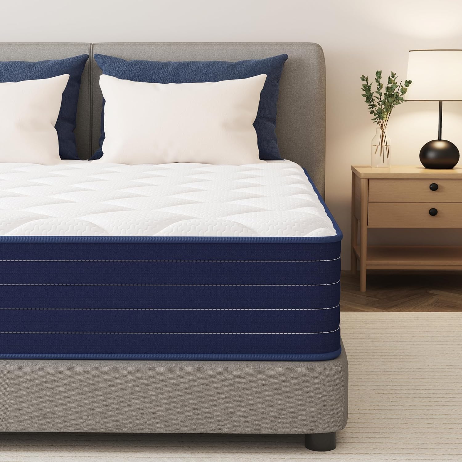 Materasso Queen Size Memory Foam 30 Cm - Medio Rigido, In Scatola, Senza Fibra Di Vetro - CertiPUR-US, Copertura Lavabile, Traspirante - 2