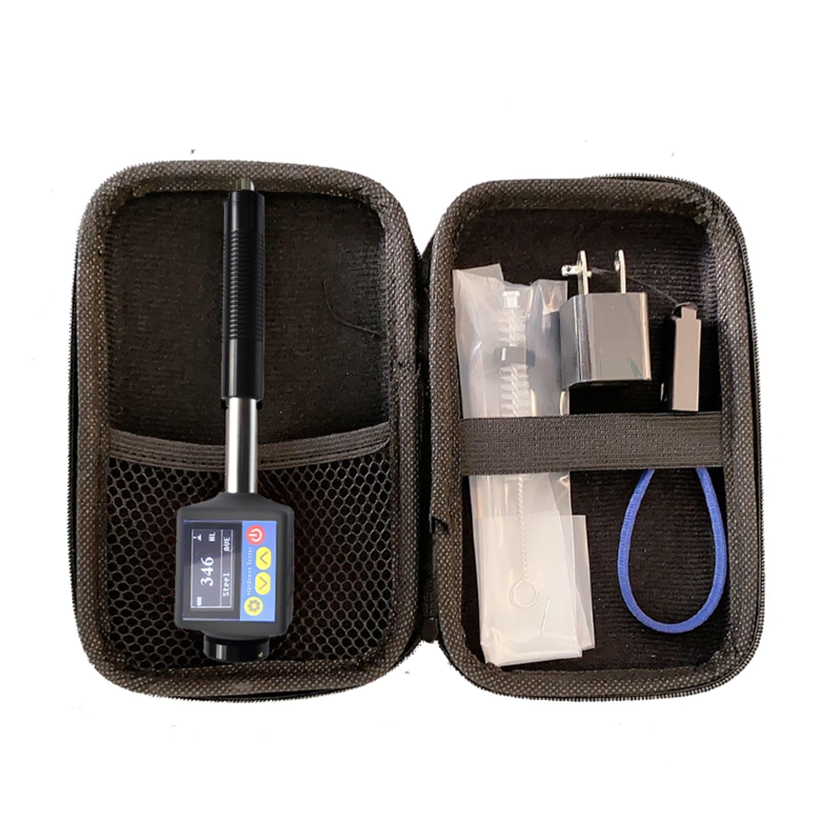 Tester Durezza, Durometro a 360° Tester di durezza del metallo 6 in 1 for acciaio legato Ghisa inossidabile HRC HRB HL HB HV HS Strumenti for tester di durezza del metallo(Metal Hardness-Grey)