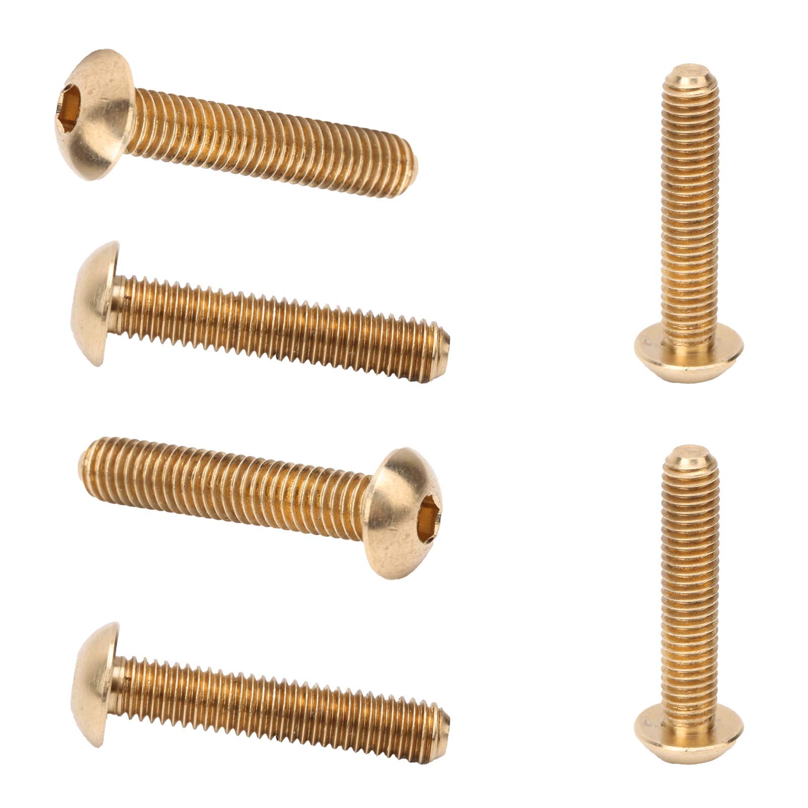 50 piezas de tornillos hexagonales de cabeza redonda, sujetadores de cobre M5, tornillos industriales de cobre puro antióxido con roscas profundas para maquinaria y aplicaciones (M5*25mm)