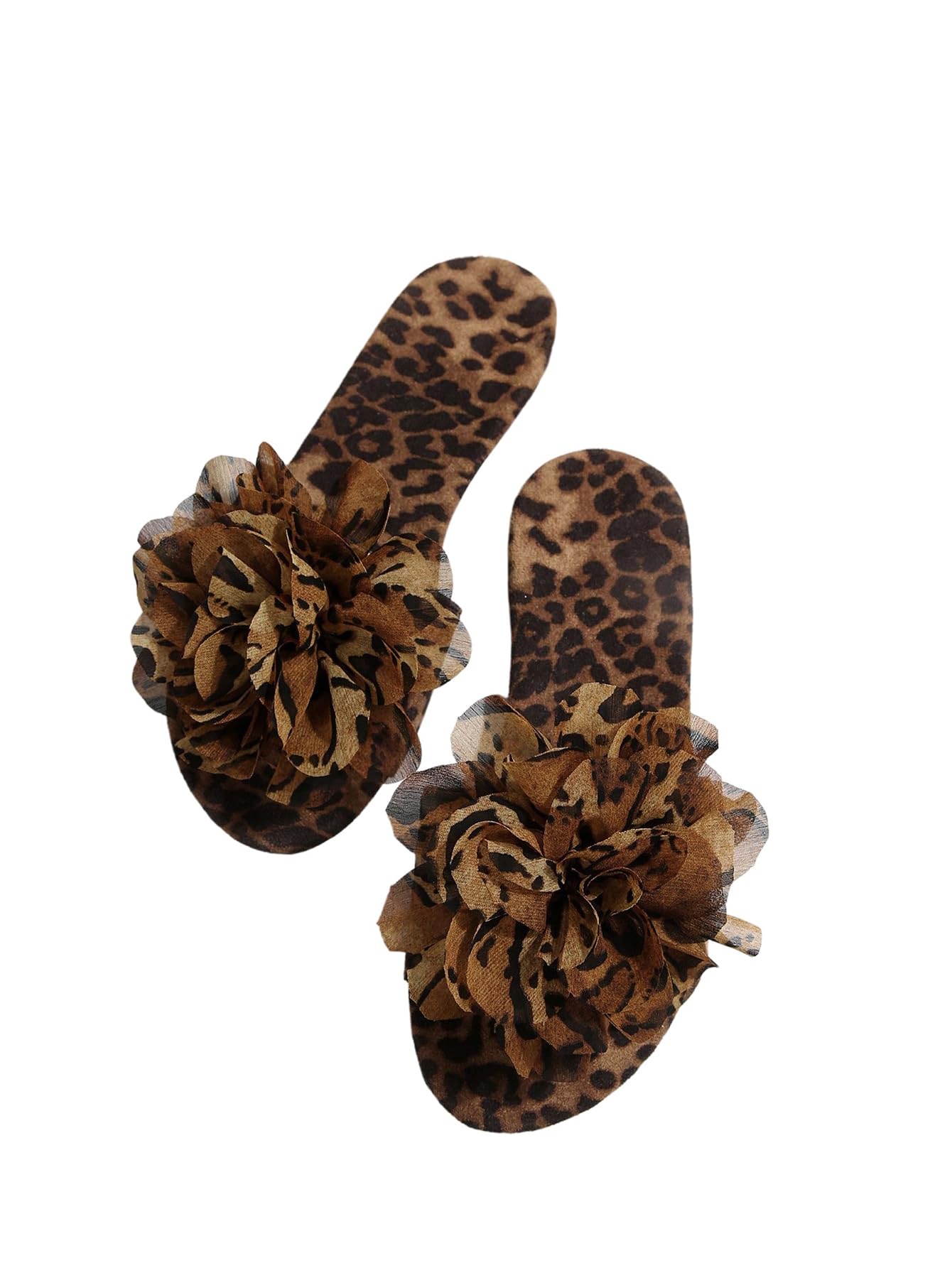 GORGLITTER Women's Flower Sandals 3D Floral Open Toe Cute Flat Slippers