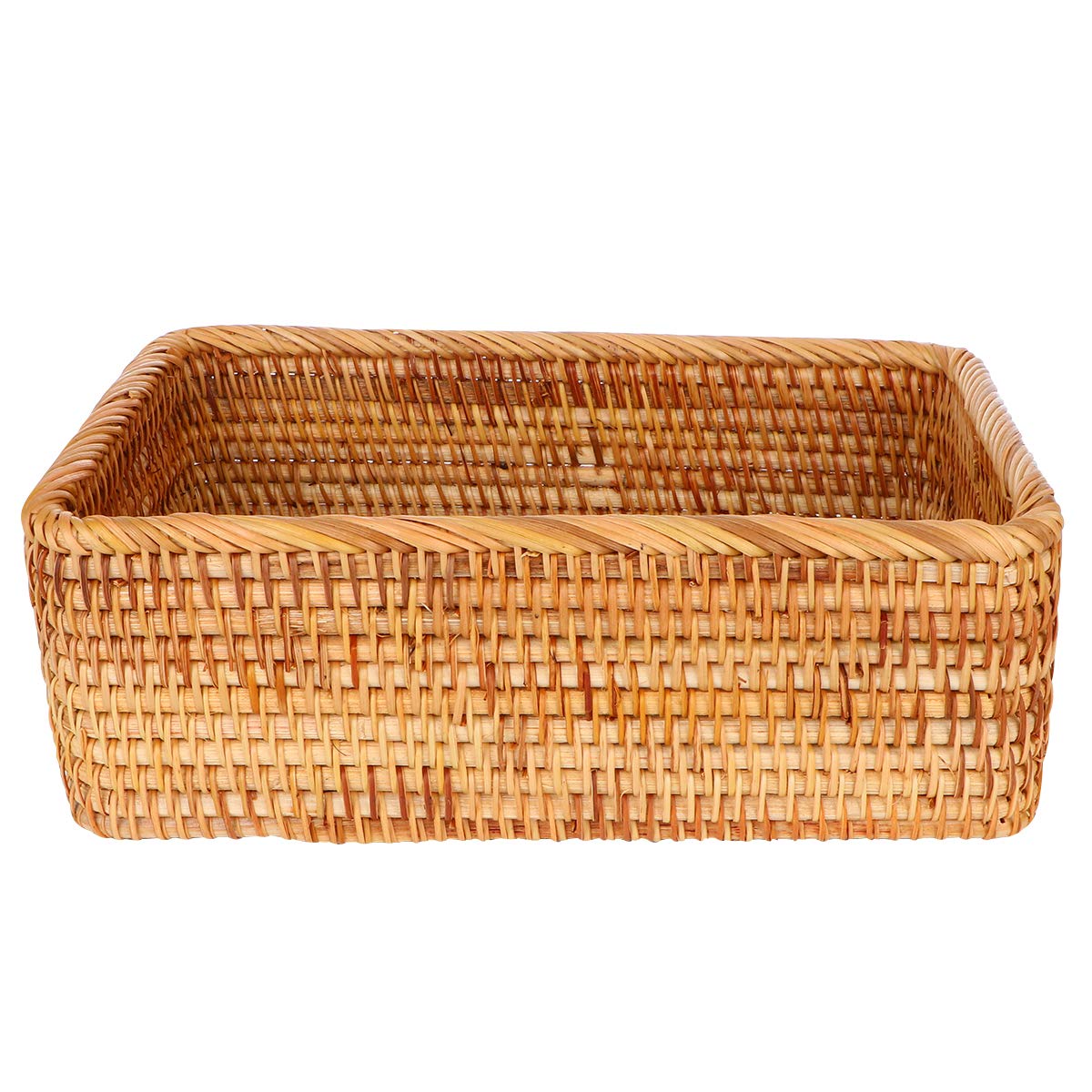 Panier de rangement tressé rotin pour résoudre le désordre des fournitures de bureau