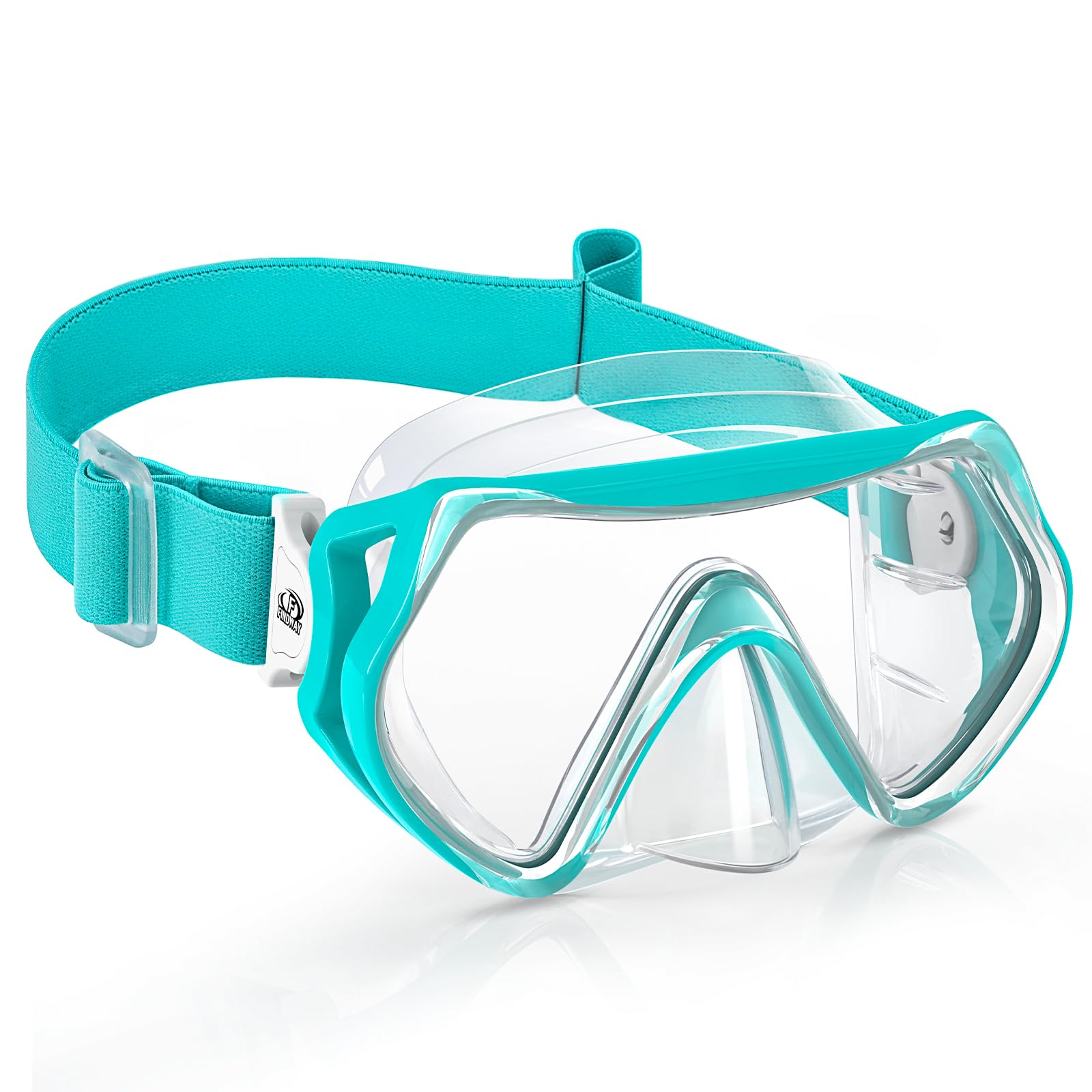 Findway Taucherbrille Kinder mit Stoffband,Schnorchelmaske Kinder Schwimmbrille für Jungen Mädchen,Anti Nebel Anti-Leck 180°Panorama HD Tauchmaske mit Nasenabdeckung,für 6-16 Jahre