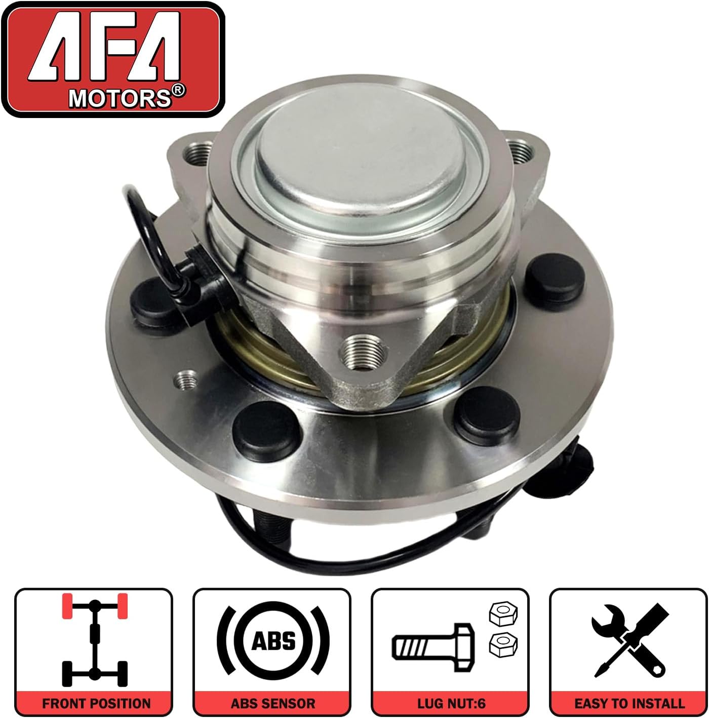 515159 RWD Front Wheel Bearing and Hub Assembly Fits for Chevrolet Silverado 1500 Chevrolet Suburban Tahoe, GMC Sierra 1500 Yukon XL, Cadillac Escalade Hub Bearing Assembly, 6Lugs W/ABS