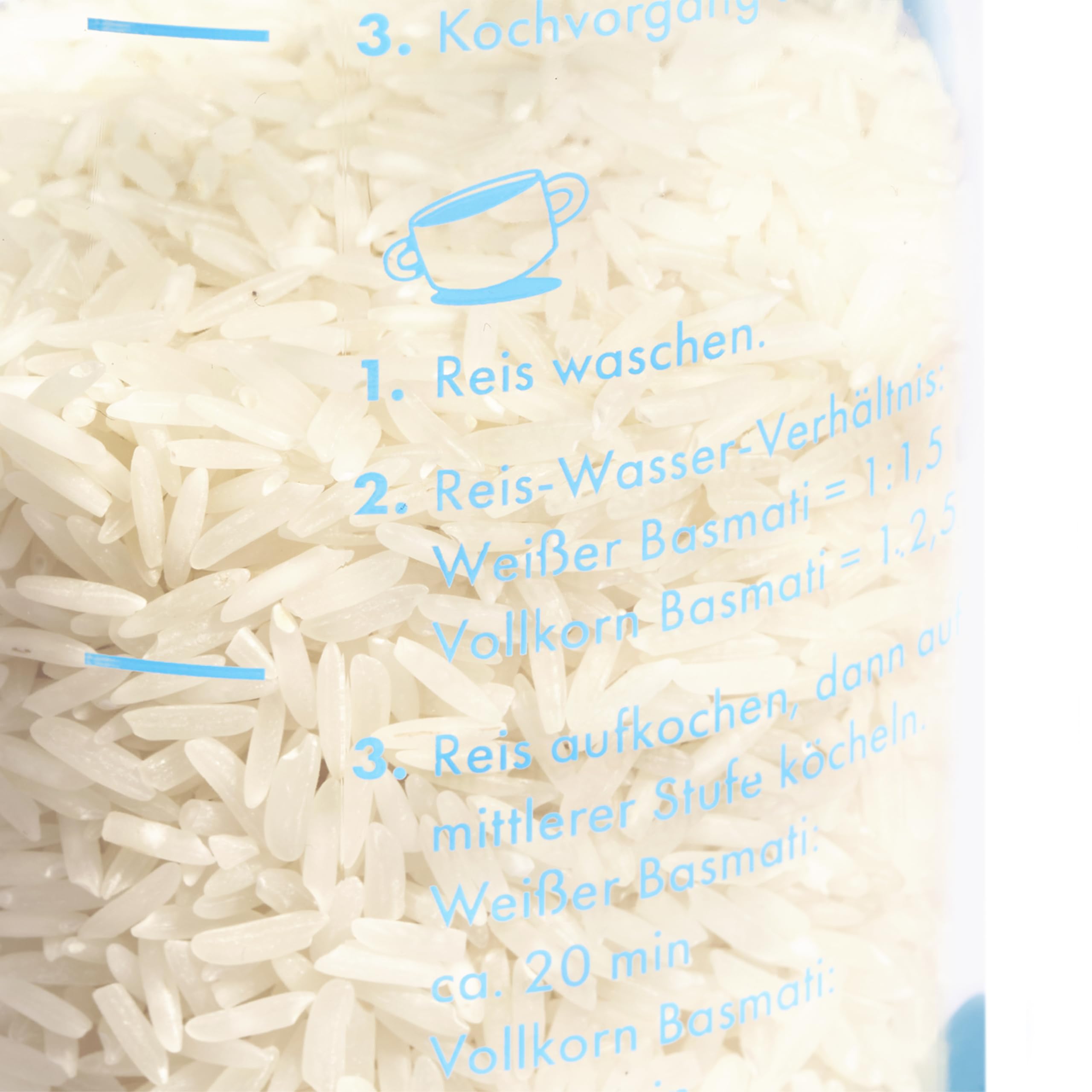 REISHUNGER Basmati Reis Pusa, 600 g inkl. Reisglas für praktische Aufbewahrung, blau