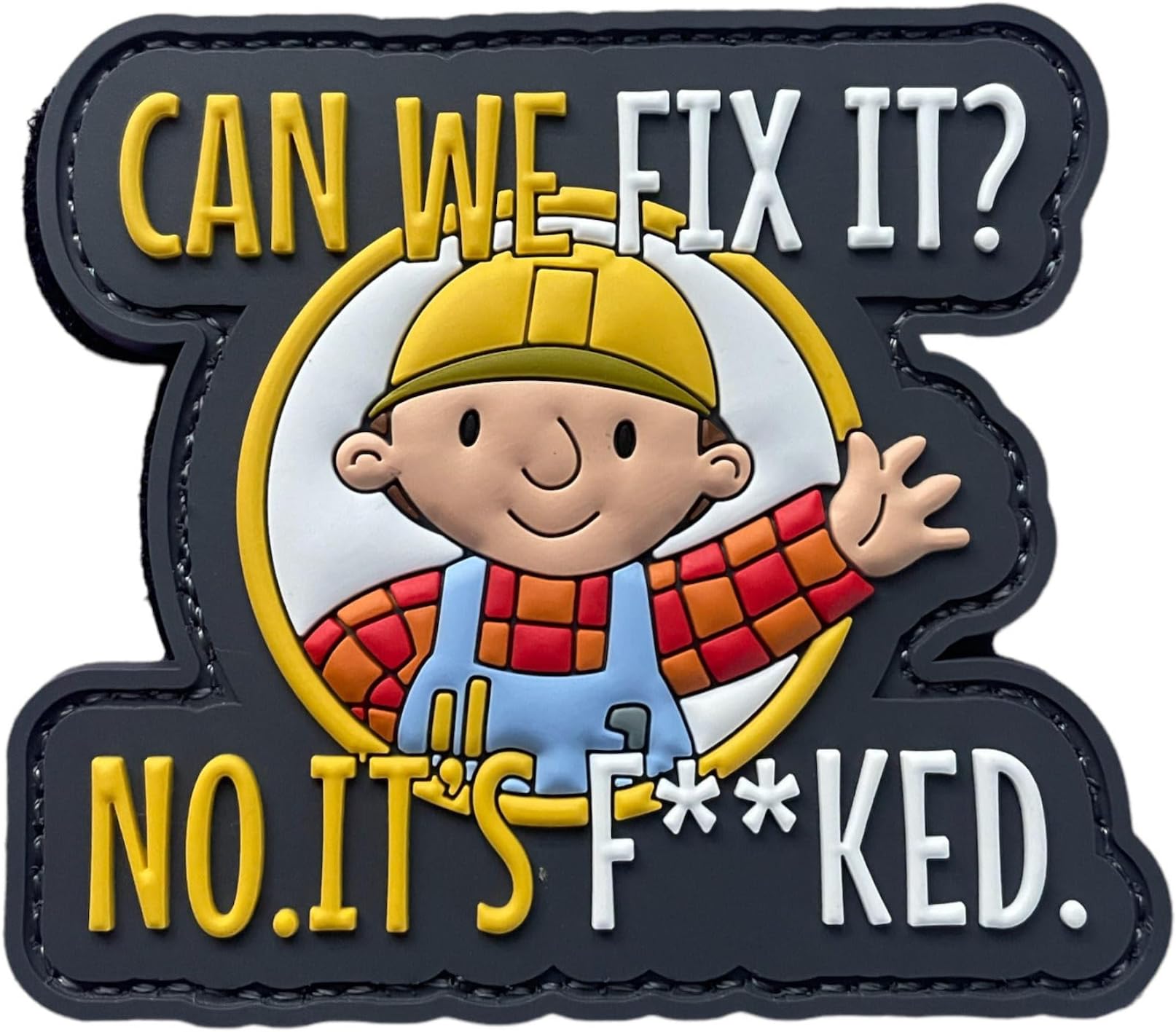 PVC Patch, Funny Patches, Humorous Tactical Morale Patch with Hook and Loop Fastener, Cute Patches for Backpacks, Military Uniforms, Jeans, Jackets, Vests, Hats & More - Can We Fix It