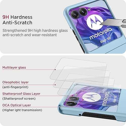 Vista 201 de Miimall Funda delgada para Galaxy Flip 7 con protector de pantalla integrado, grado militar, a prueba de golpes, a prueba de caídas, antiarañazos