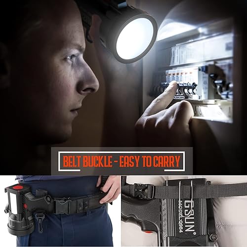 Miniatura 5 de BIGSUN Q984 - Foco recargable, linterna LED de 1200,000 lúmenes altos con lámpara multifuncional de reflector, batería incorporada de 14400 mAh, luz