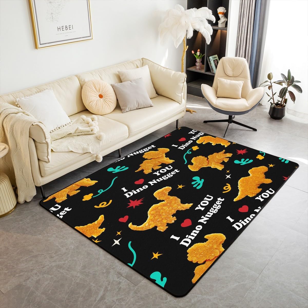 Cute S'Mores Decorative Carpet Area Rug 3x5 Marshmallow Living Room Rugs for Kids Boys Girls Decor Happy Camping Accent Rug Microfiber Camper Decorative Rug