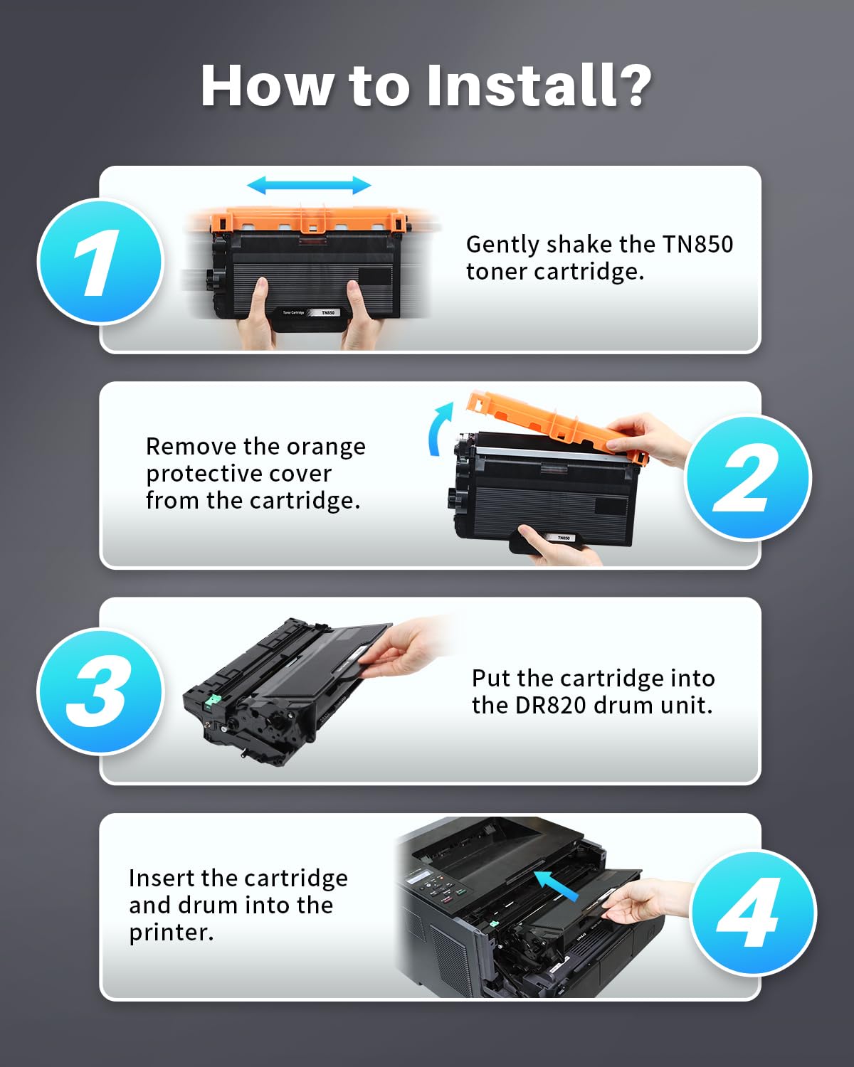 Ninja V Cartuchos De Toner Para Brother MFC-L5700dw MFC-L5800dw MFC-L5850dw TN3448 TN3480 MFC-L5900dw MFC-L6700dw MFC-L6750dw MFC-L6800dw Tomtom 6200