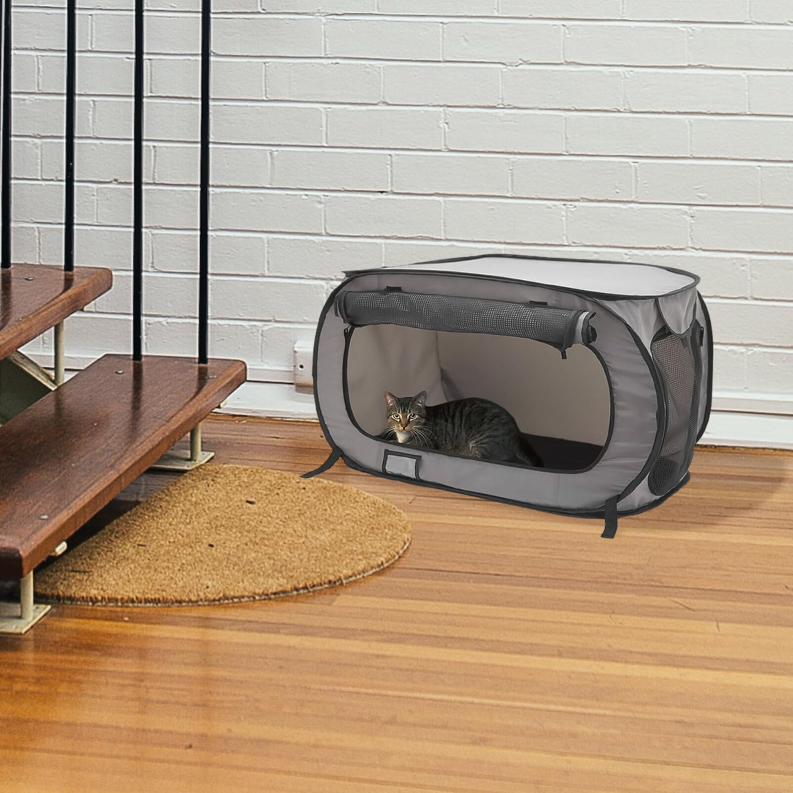 INOOMP Cama Plegable para Coche Perrera para Perros Pequeños Reposabrazos Lavable y Duradera