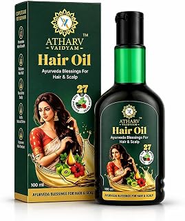 ATHARV VAIDYAM Ayurvedic Hair Oil 100ml | Hair Growth Oil for Hair Fall Control & Dandruff Treatment | Herbal Oil with Aml... Price In India